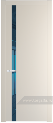 Дверь со стеклом ProfilDoors 18PW Зеркало Blue с молдингом Серебро (Кремовая Магнолия (RAL 120-04))
