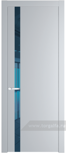 Дверь со стеклом ProfilDoors 18PW Зеркало Blue с молдингом Серебро (Лайт Грей (RAL 870-01))
