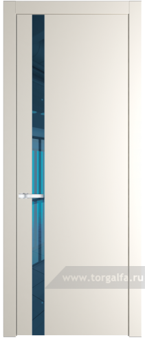 Дверь со стеклом ProfilDoors 18PW Зеркало Blue с молдингом Серебро (Перламутр белый)