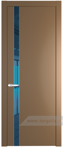 Дверь со стеклом ProfilDoors 18PW Зеркало Blue с молдингом Серебро (Перламутр золото)