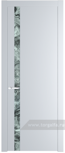 Дверь со стеклом ProfilDoors 18PW Атриум серебро с молдингом Серебро (Вайт (RAL 110 96 02))