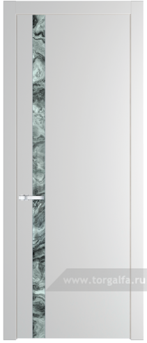 Дверь со стеклом ProfilDoors 18PW Атриум серебро с молдингом Серебро (Крем Вайт (RAL 120-02))