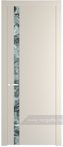 Дверь со стеклом ProfilDoors 18PW Атриум серебро с молдингом Серебро (Кремовая Магнолия (RAL 120-04))