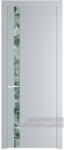 Дверь со стеклом ProfilDoors 18PW Атриум серебро с молдингом Серебро (Лайт Грей (RAL 870-01))
