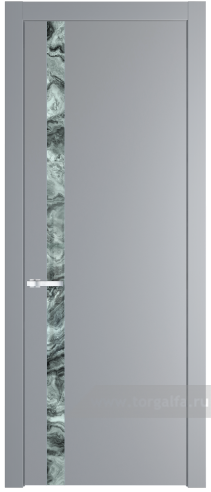 Дверь со стеклом ProfilDoors 18PW Атриум серебро с молдингом Серебро (Смоки (RAL 870-02))
