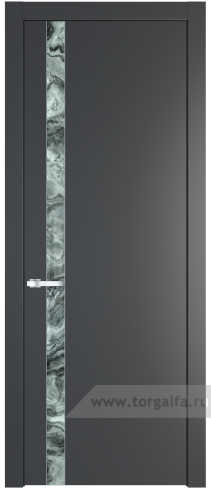 Дверь со стеклом ProfilDoors 18PW Атриум серебро с молдингом Серебро (Графит (Pantone 425С))