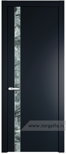 Дверь со стеклом ProfilDoors 18PW Атриум серебро с молдингом Серебро (Нэви Блу (RAL 7016))