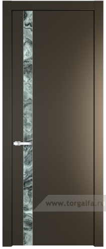 Дверь со стеклом ProfilDoors 18PW Атриум серебро с молдингом Серебро (Перламутр бронза)