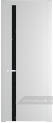Дверь со стеклом ProfilDoors 18PW Неро мрамор с молдингом Серебро (Крем Вайт (RAL 120-02))