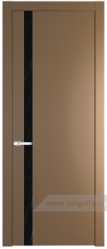 Дверь со стеклом ProfilDoors 18PW Неро мрамор с молдингом Серебро (Перламутр золото)