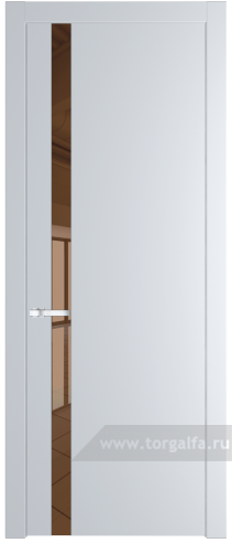 Дверь со стеклом ProfilDoors 18PW Зеркало Bronza с молдингом Cеребро (Вайт (RAL 110 96 02))