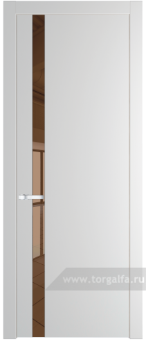Дверь со стеклом ProfilDoors 18PW Зеркало Bronza с молдингом Cеребро (Крем Вайт (RAL 120-02))