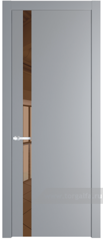Дверь со стеклом ProfilDoors 18PW Зеркало Bronza с молдингом Cеребро (Смоки (RAL 870-02))