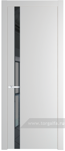 Дверь со стеклом ProfilDoors 18PW Зеркало Grey с молдингом Серебро (Крем Вайт (RAL 120-02))