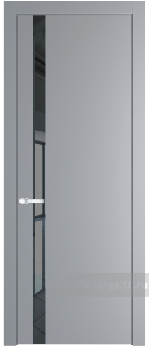 Дверь со стеклом ProfilDoors 18PW Зеркало Grey с молдингом Серебро (Смоки (RAL 870-02))