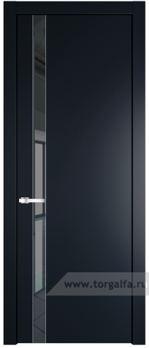 Дверь со стеклом ProfilDoors 18PW Зеркало Grey с молдингом Серебро (Нэви Блу (RAL 7016))