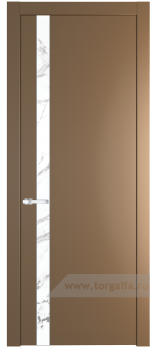 Дверь со стеклом ProfilDoors 18PW Нефи белый узор серебро с молдингом Серебро (Перламутр золото)