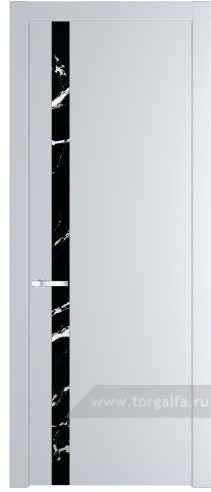 Дверь со стеклом ProfilDoors 18PW Нефи черный узор серебро с молдингом Серебро (Вайт (RAL 110 96 02))