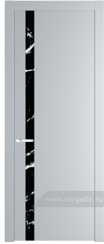 Дверь со стеклом ProfilDoors 18PW Нефи черный узор серебро с молдингом Серебро (Лайт Грей (RAL 870-01))