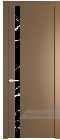 Дверь со стеклом ProfilDoors 18PW Нефи черный узор серебро с молдингом Серебро (Перламутр золото)