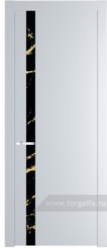 Дверь со стеклом ProfilDoors 18PW Нефи черный узор золото с молдингом Серебро (Вайт (RAL 110 96 02))