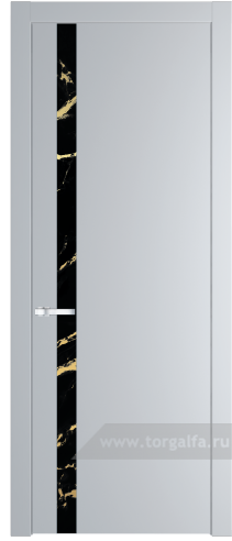 Дверь со стеклом ProfilDoors 18PW Нефи черный узор золото с молдингом Серебро (Лайт Грей (RAL 870-01))