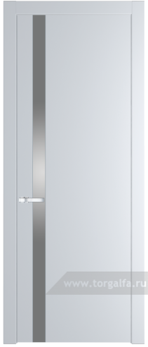 Дверь со стеклом ProfilDoors 18PW Lacobel Серебряный лак с молдингом Серебро (Вайт (RAL 110 96 02))