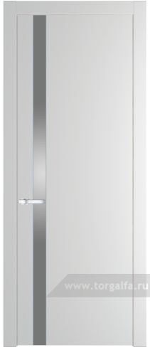 Дверь со стеклом ProfilDoors 18PW Lacobel Серебряный лак с молдингом Серебро (Крем Вайт (RAL 120-02))