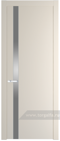 Дверь со стеклом ProfilDoors 18PW Lacobel Серебряный лак с молдингом Серебро (Кремовая Магнолия (RAL 120-04))