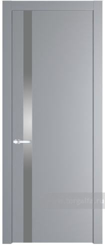 Дверь со стеклом ProfilDoors 18PW Lacobel Серебряный лак с молдингом Серебро (Смоки (RAL 870-02))
