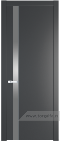 Дверь со стеклом ProfilDoors 18PW Lacobel Серебряный лак с молдингом Серебро (Графит (Pantone 425С))