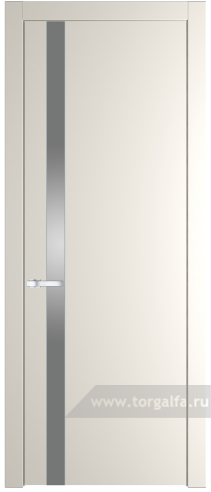 Дверь со стеклом ProfilDoors 18PW Lacobel Серебряный лак с молдингом Серебро (Перламутр белый)