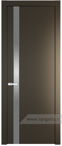 Дверь со стеклом ProfilDoors 18PW Lacobel Серебряный лак с молдингом Серебро (Перламутр бронза)