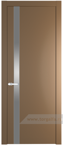 Дверь со стеклом ProfilDoors 18PW Lacobel Серебряный лак с молдингом Серебро (Перламутр золото)