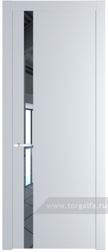 Дверь со стеклом ProfilDoors 18PW Зеркало с молдингом Серебро (Вайт (RAL 110 96 02))