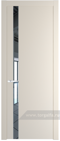 Дверь со стеклом ProfilDoors 18PW Зеркало с молдингом Серебро (Кремовая Магнолия (RAL 120-04))