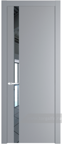 Дверь со стеклом ProfilDoors 18PW Зеркало с молдингом Серебро (Смоки (RAL 870-02))