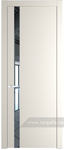 Дверь со стеклом ProfilDoors 18PW Зеркало с молдингом Серебро (Перламутр белый)