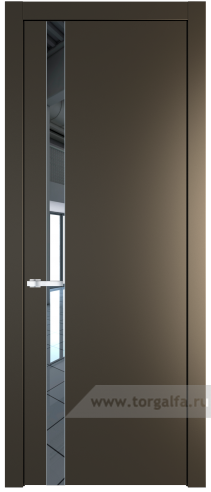 Дверь со стеклом ProfilDoors 18PW Зеркало с молдингом Серебро (Перламутр бронза)