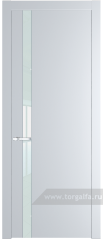Дверь со стеклом ProfilDoors 18PW Lacobel Белый лак с молдингом Серебро (Вайт (RAL 110 96 02))