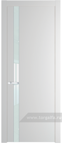 Дверь со стеклом ProfilDoors 18PW Lacobel Белый лак с молдингом Серебро (Крем Вайт (RAL 120-02))