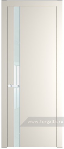 Дверь со стеклом ProfilDoors 18PW Lacobel Белый лак с молдингом Серебро (Перламутр белый)