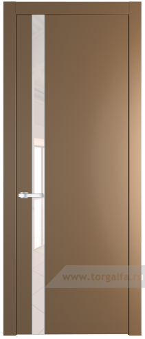 Дверь со стеклом ProfilDoors 18PW Lacobel Перламутровый лак с молдингом Серебро (Перламутр золото)