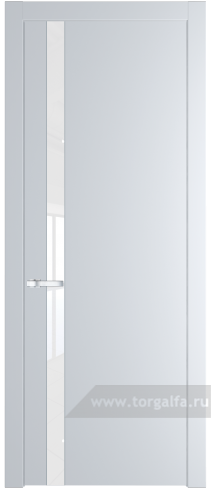 Дверь со стеклом ProfilDoors 18PW Лак классик с молдингом Серебро (Вайт (RAL 110 96 02))