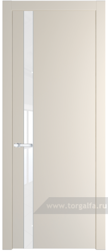 Дверь со стеклом ProfilDoors 18PW Лак классик с молдингом Серебро (Кремовая Магнолия (RAL 120-04))