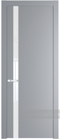 Дверь со стеклом ProfilDoors 18PW Лак классик с молдингом Серебро (Смоки (RAL 870-02))