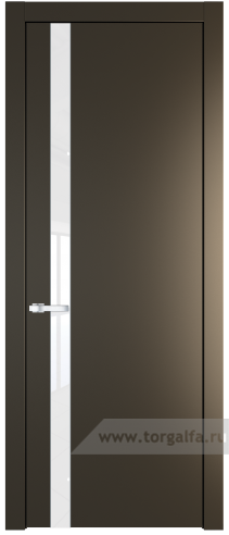 Дверь со стеклом ProfilDoors 18PW Лак классик с молдингом Серебро (Перламутр бронза)