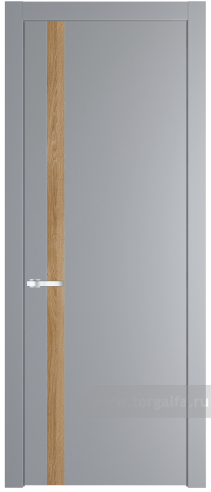 Глухая дверь ProfilDoors 18PW вставка Дуб Карамель с молдингом Серебро (Смоки (RAL 870-02))