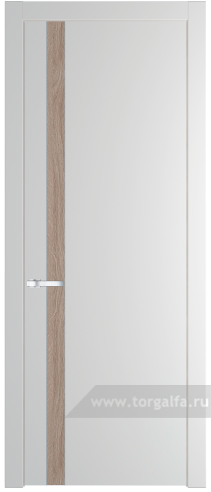 Глухая дверь ProfilDoors 18PW вставка Дуб Сонома с молдингом Серебро (Крем Вайт (RAL 120-02))