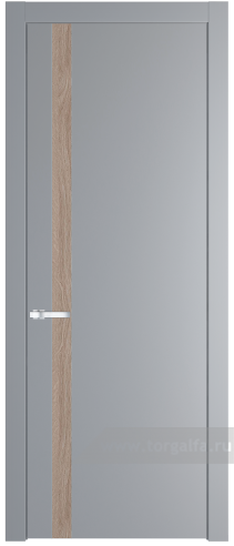 Глухая дверь ProfilDoors 18PW вставка Дуб Сонома с молдингом Серебро (Смоки (RAL 870-02))